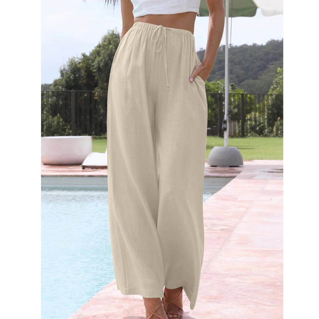 VIRENA™ – Relaxed Lightweight Wide Leg Summer Trousers