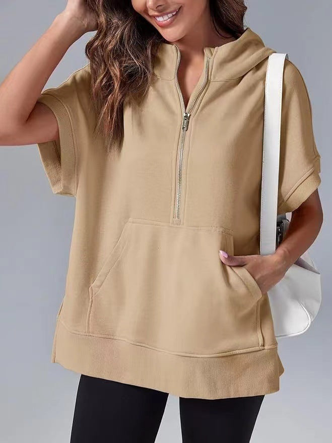 HISPER™ - Relaxed Oversized Half-Zip Summer Hoodie